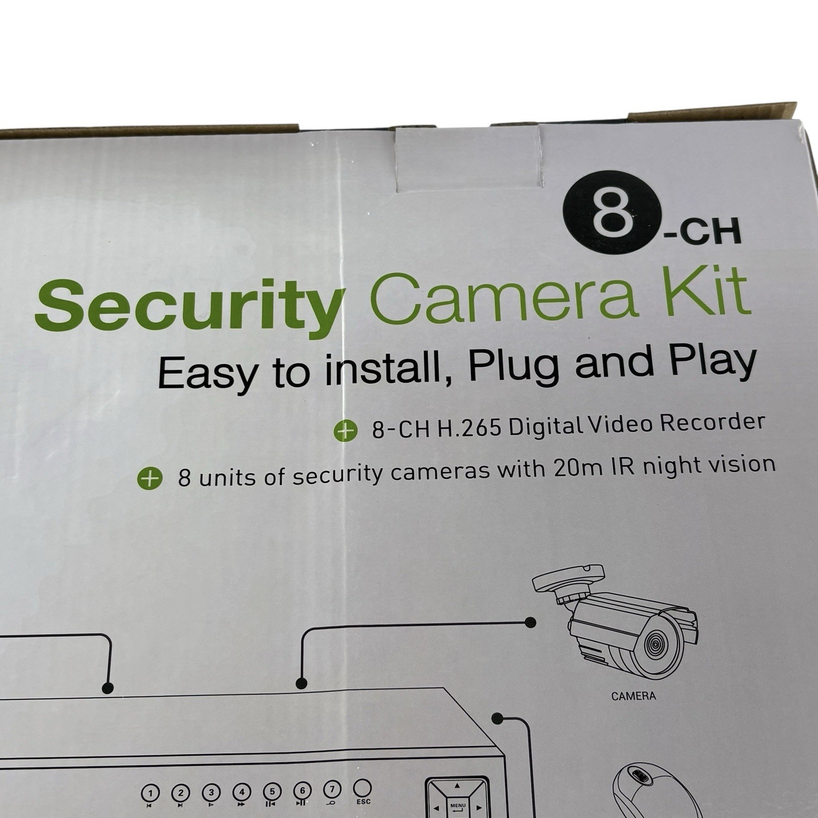 POE 8 CH Security Camera Kit w 4 HD IR Night Vision Cameras Cloud Plug & Play