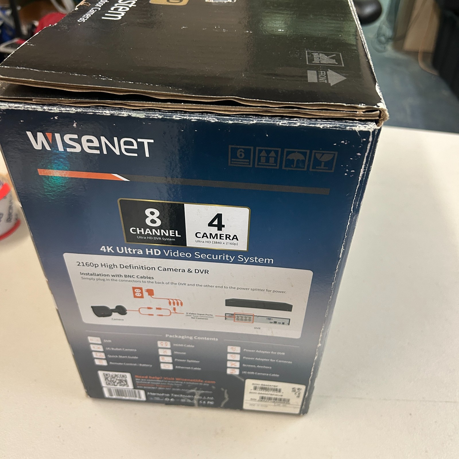 Samsung Wisenet SDH-B94047BF 4k Ultra Hd 8 Channel 4 Camera Security System New