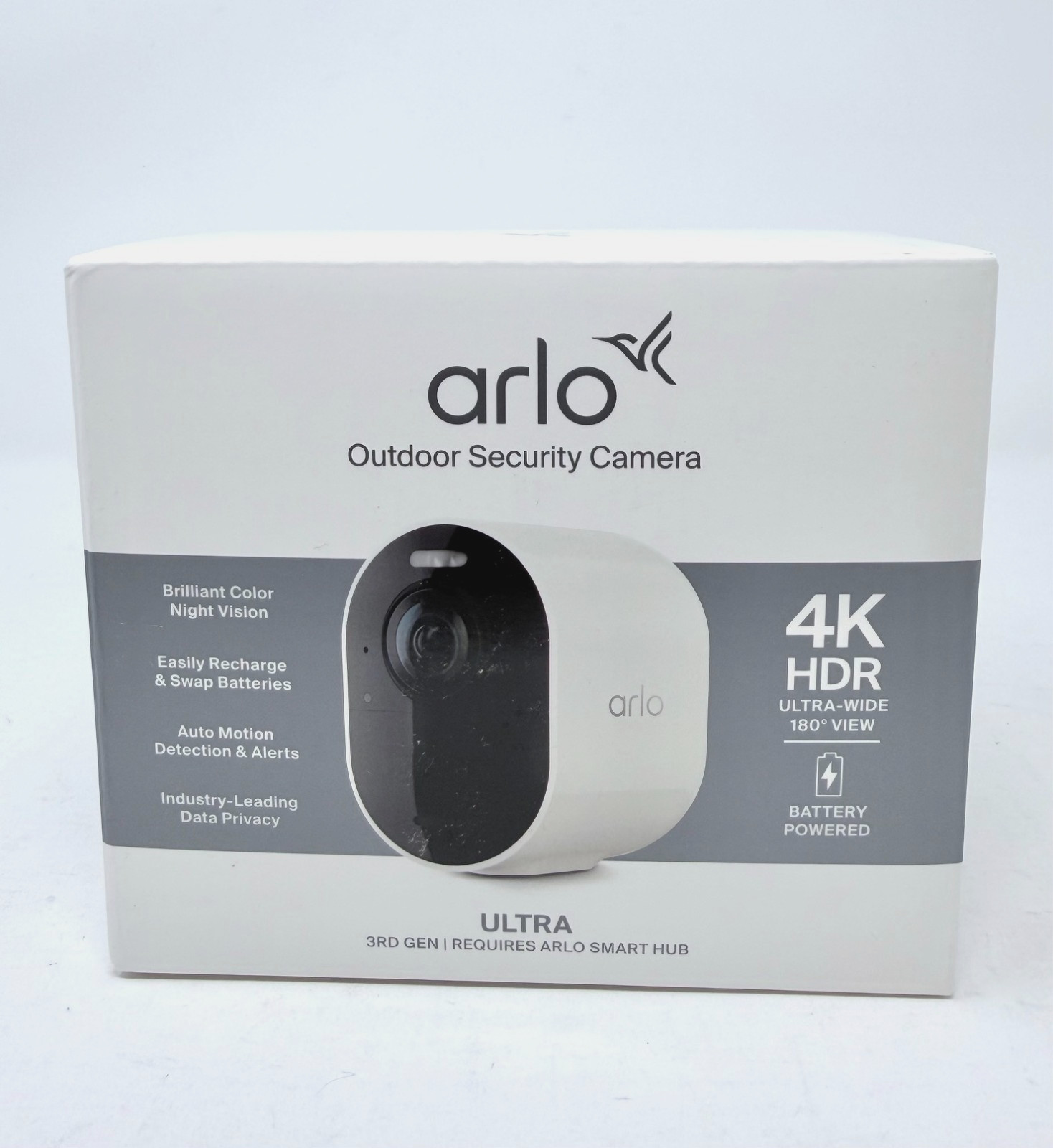Arlo Ultra 4K 3rd Gen Single Add-On Security Camera Battery Powered, 1-Cam