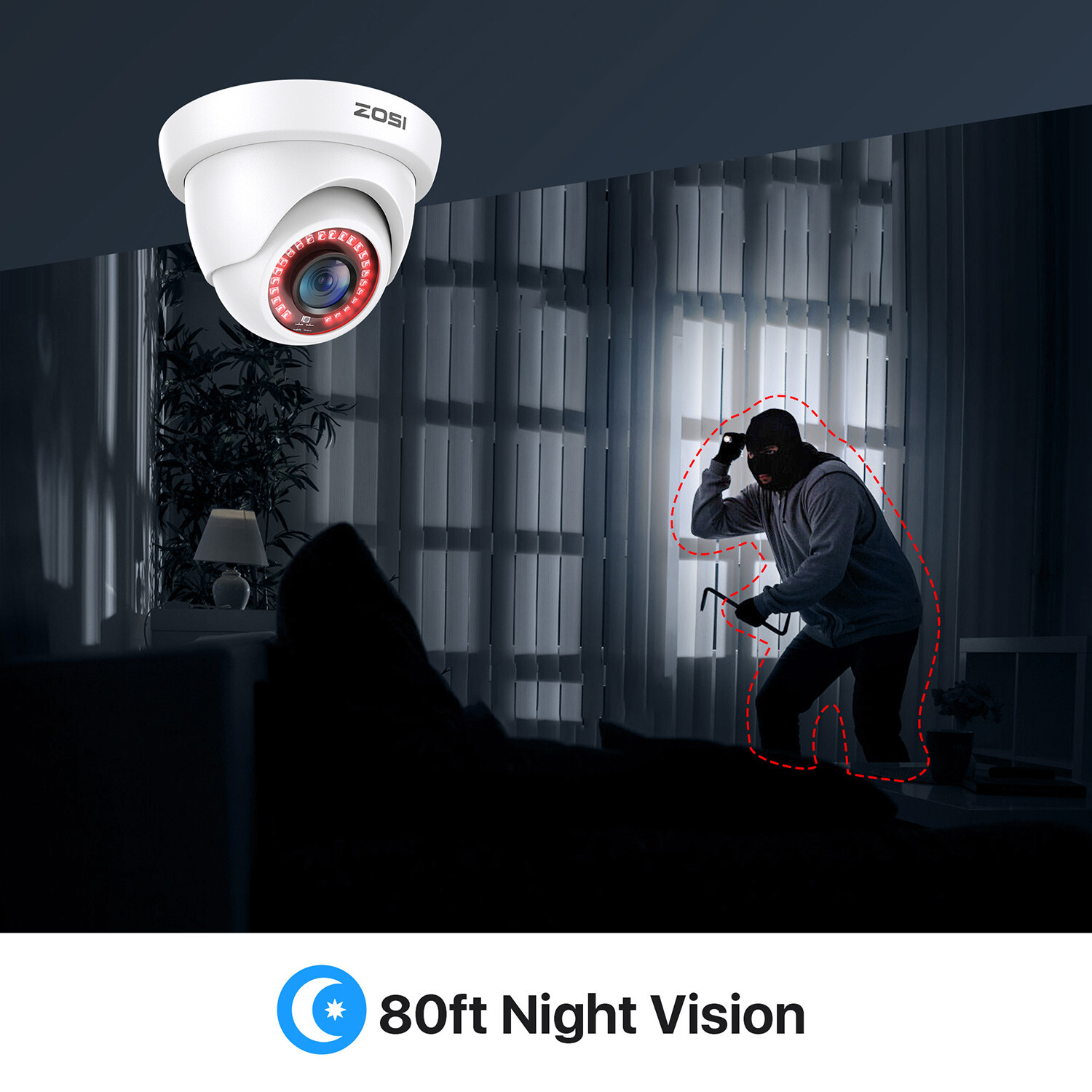 ZOSI 8CH 1080P HD CCTV Home Security Camera System 2MP DVR Outdoor Night Vision