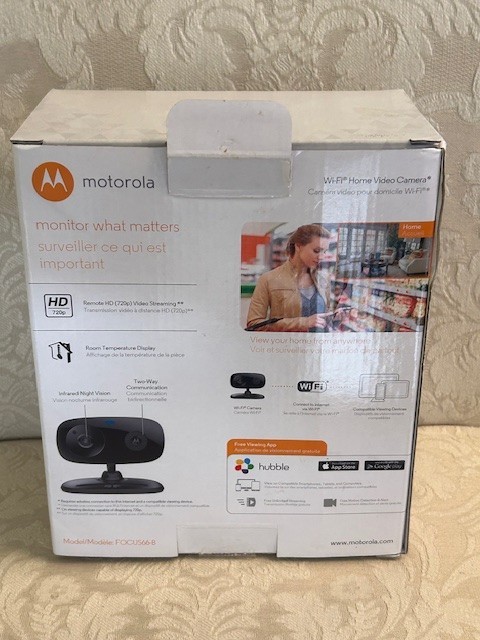 Motorola Hubble Focus66-B Wifi HD Home Monitoring Security Camera