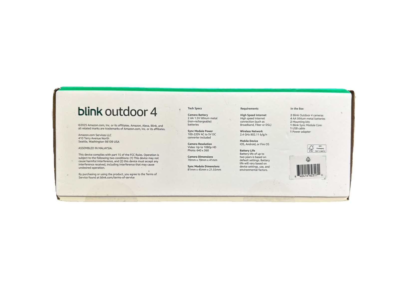 Blink Outdoor 4 (4th Gen 2025) Wireless Security Camera + Sync Module, 2 Cameras