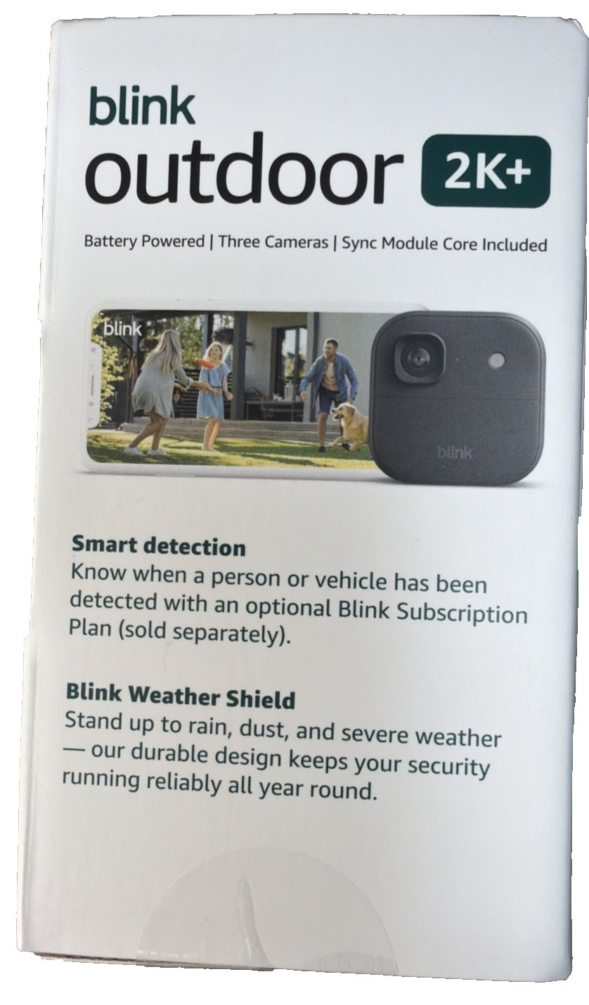 Blink Outdoor 2K+ Wireless Security Cameras Black With Sync Core Module