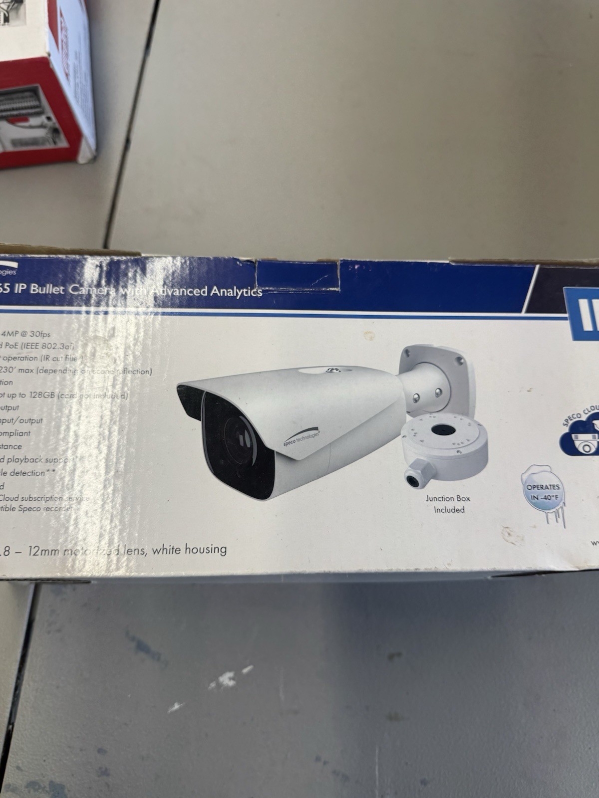 Speco Technologies O4B7M 4MP H.265 IP Bullet Camera, PoE WDR, Junction Box