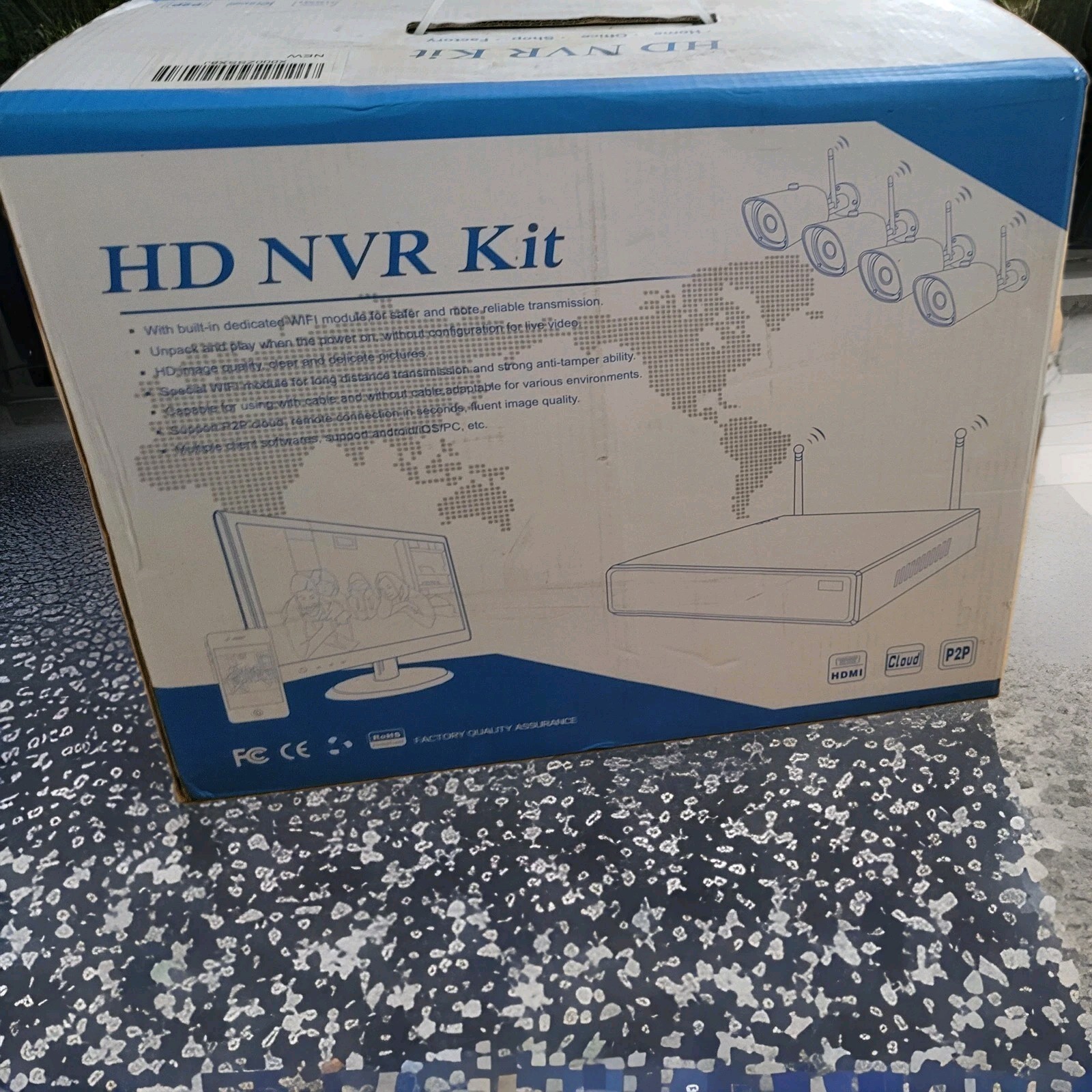 HD NVR KIT HD, 4 CHANNELS WIRELESS, NEW IN BOX,HDMI CLOUD P2P, UNPACK & PLAY