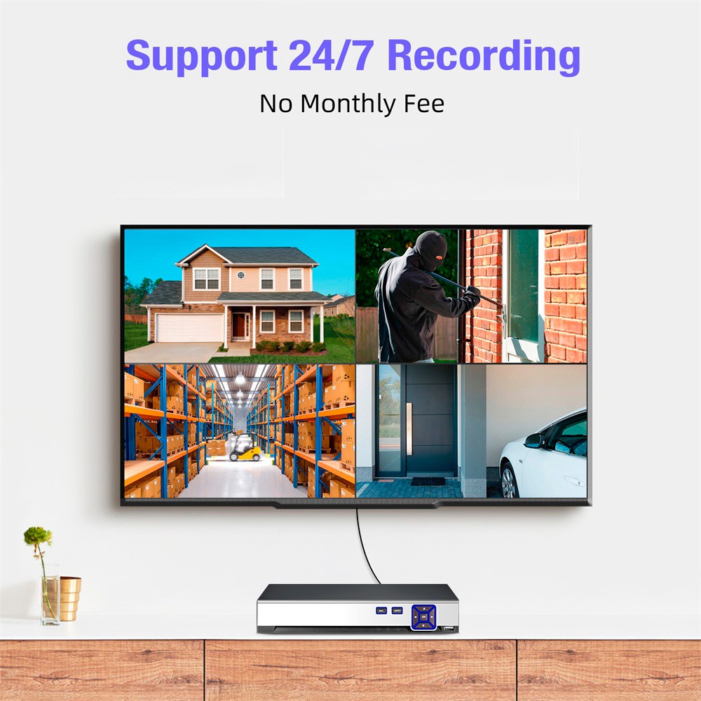 6MP 8 Channel PoE NVR Security Camera Kit Motion Alert Outdoor IP Surveillance