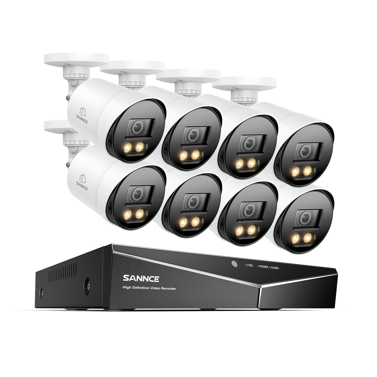 SANNCE 5MP 8CH DVR 1080P Security Camera System Full Color Night Vision Outdoor