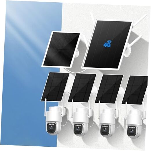 Solar 4G LTE Cellular Security Camera kit Wireless Outdoor,No WiFi 14in