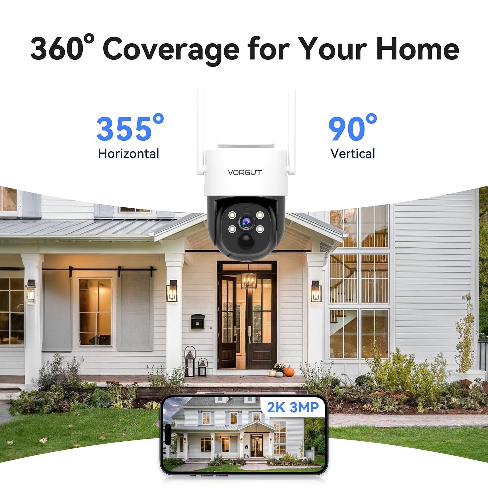 Solar Security Camera System Wireless Outdoor, 4pcs 2K Solar Powered Home Sec…
