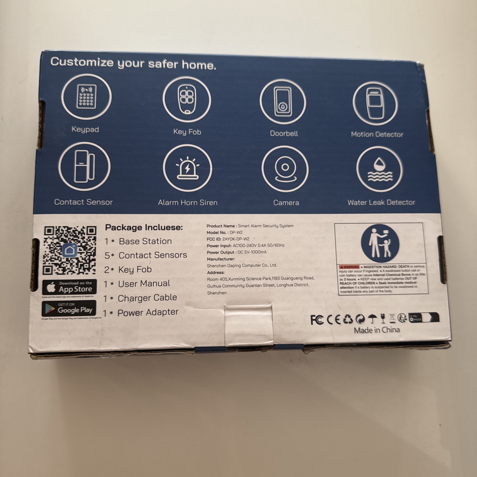 Tolviviov Alarm Wireless Home Security 8 piece set Complete Protection