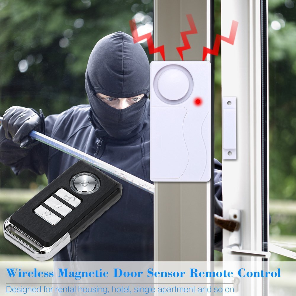 Window Door Magnetic Sensor Alarm with Wireless Remote Control 105dB Super Loud