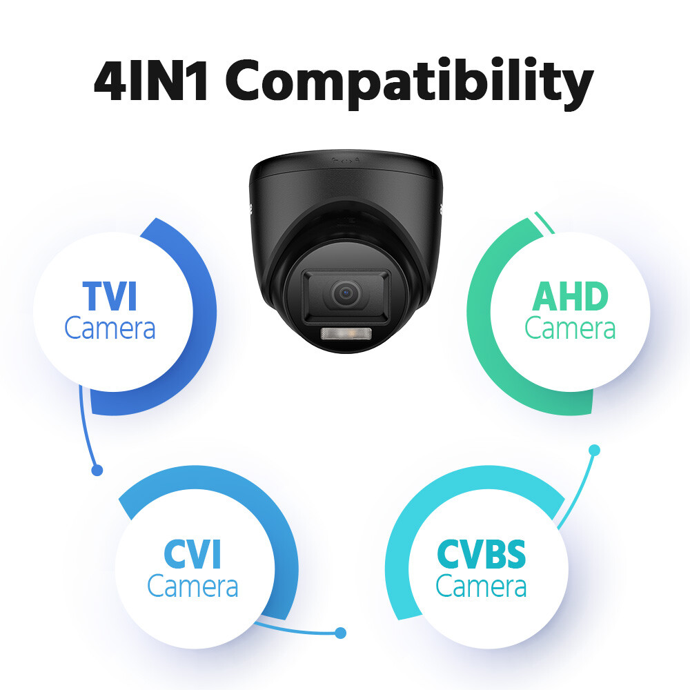 ANNKE 4pcs 1080P Outdoor 4in1 CCTV Smart Security Camera AI Color Night Vision