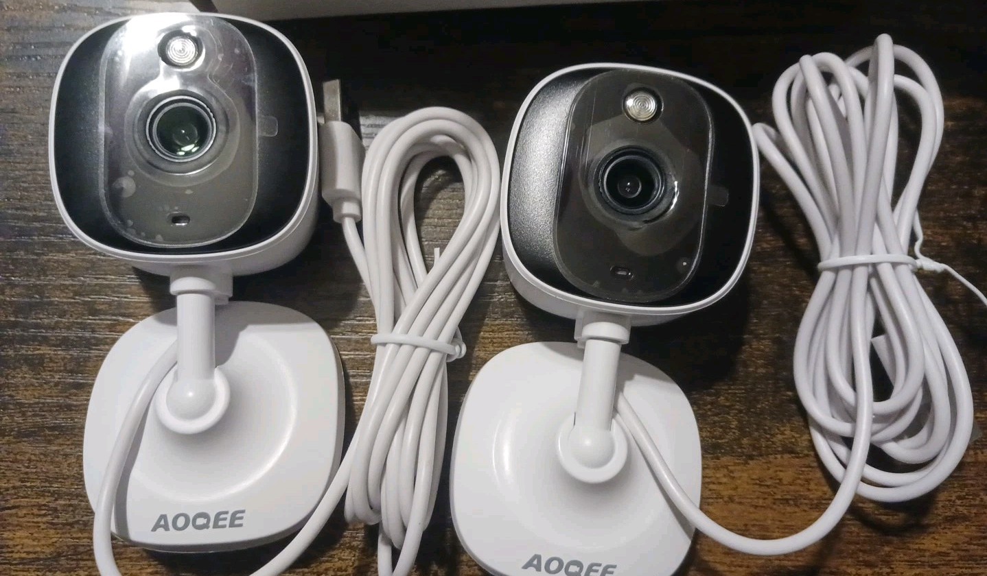 Indoor/ Outdoor Camera 2PCS 2K Security Cameras WiFi Video Night Vision
