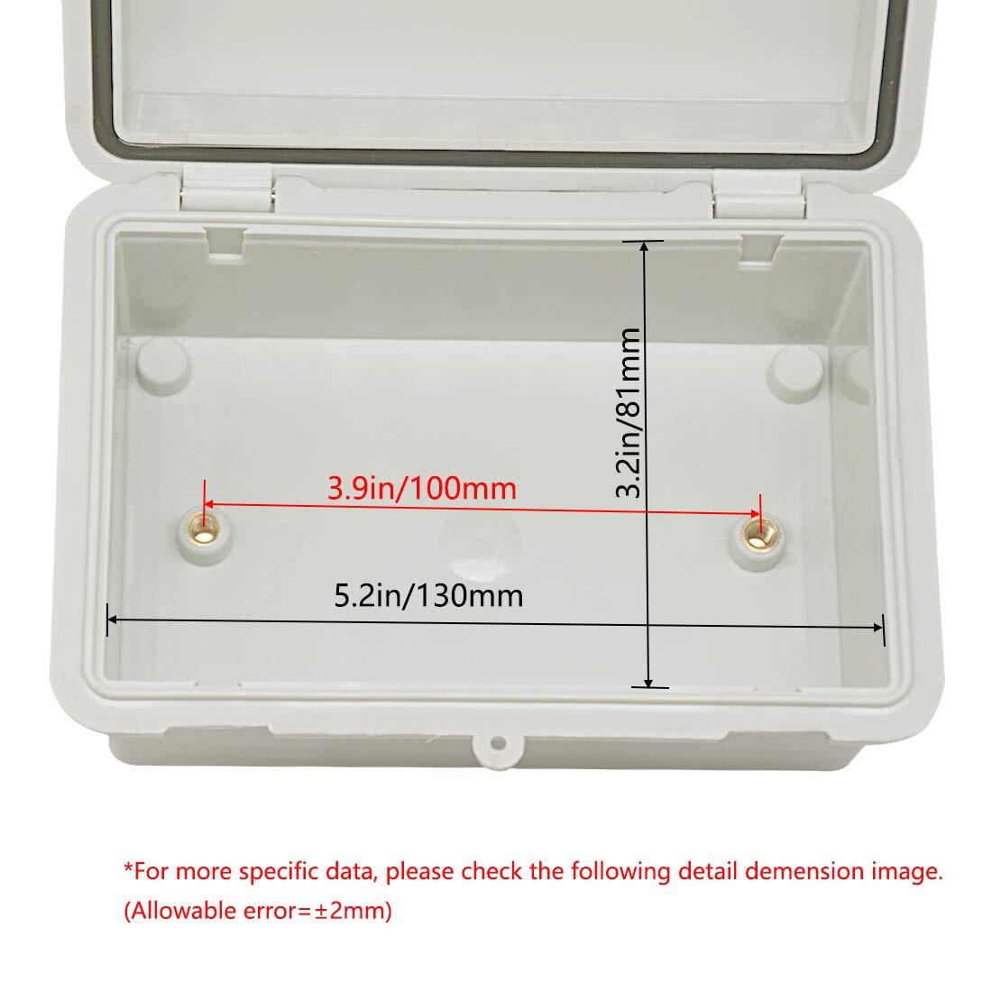 Zulkit IP65 Waterproof ABS Plastic 5.9" x 3.9" x 2.8", Grey