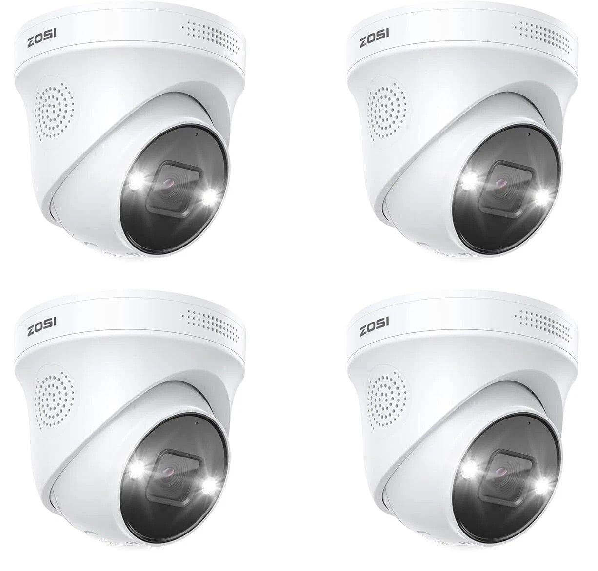 ZOSI 3K 5MP Dome Add on IP POE Security Camera Person Vehicle Detect 2 Way Audio