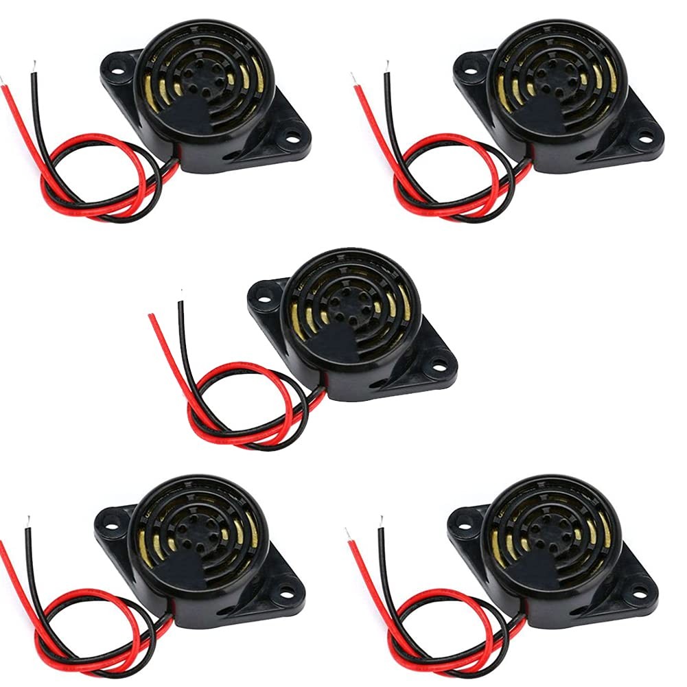 5PCS SFM-27 DC 3-24V Alarm Siren Electronic Piezo Active Buzzer, 95dB High De…