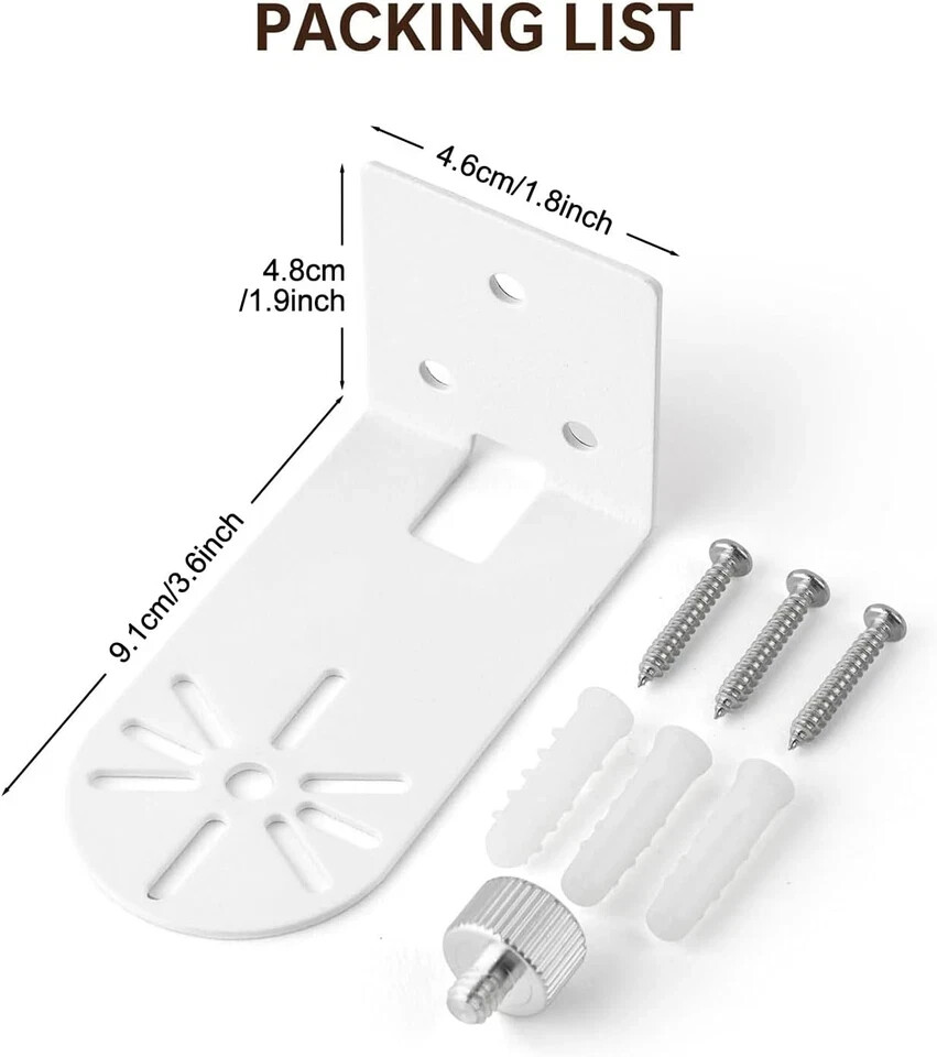 Metal Wall Mount for myQ Smart Garage Security Camera, No Drill White