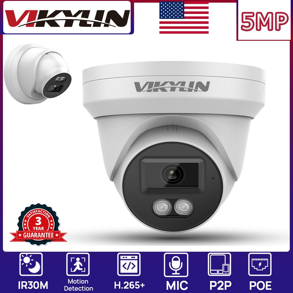 Vikylin 16CH NVR System Mini Turret 5MP IR MIC POE Security Camera homekit Lot