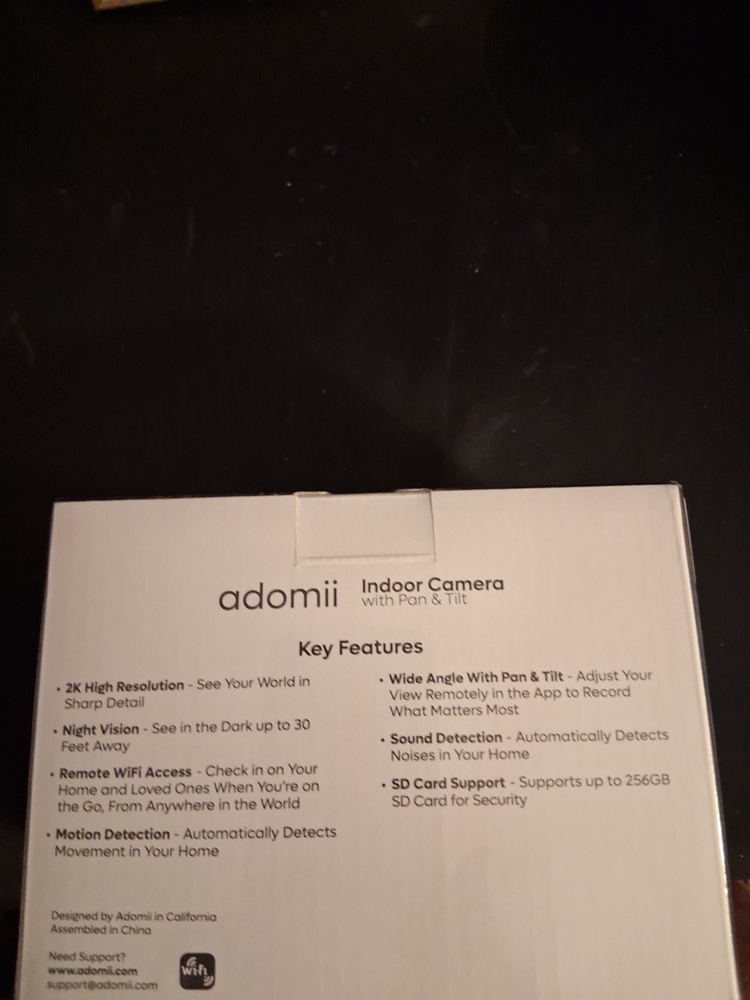 Adomii 2K Indoor Home Security Camera with Night Vision, 2 Way Audio, Wifi
