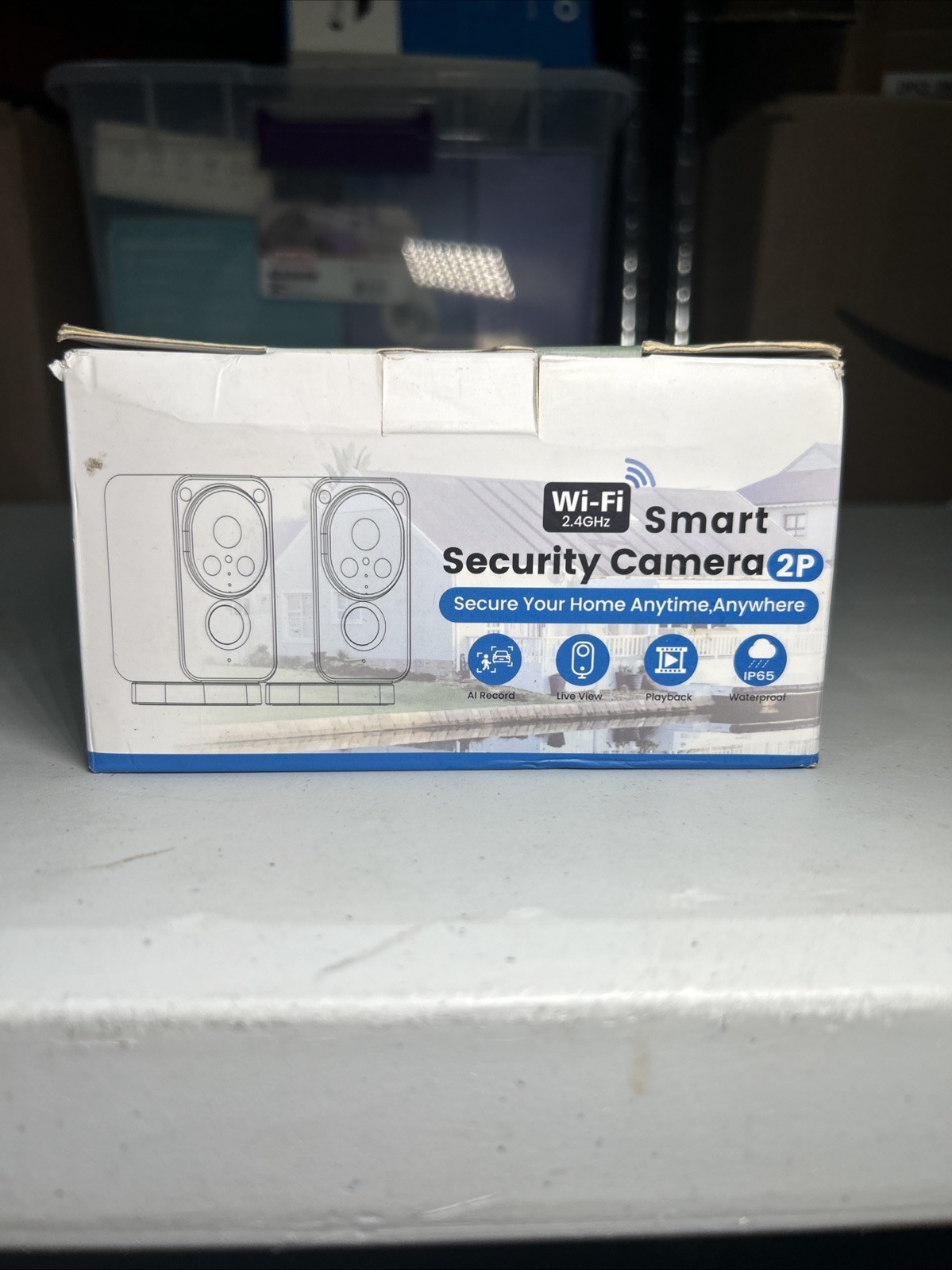 Wi-Fi Wireless Outdoor Smart Security Camera 2-Pack w/ 4in LCD Monitor OPEN BOX