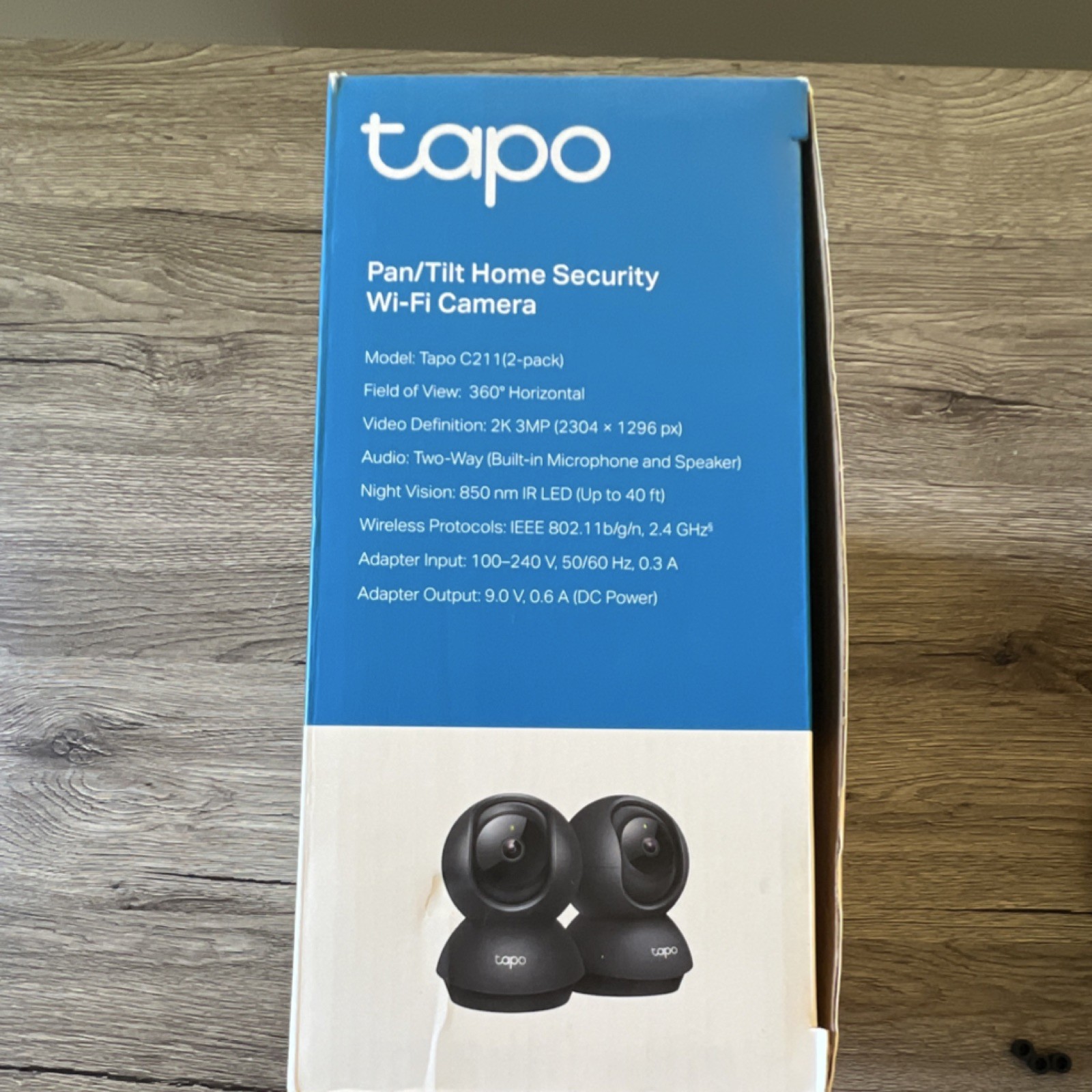 TP-LINK Tapo C211 2K Pan/Tilt Wi-Fi Camera 2-Pack, Person Detection, Alexa