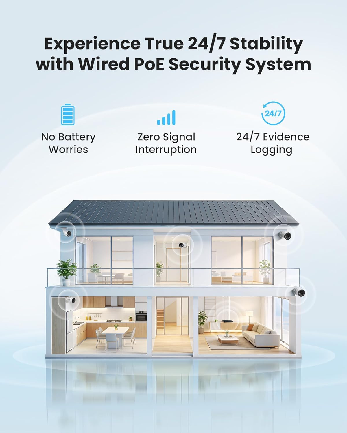 5MP Security Camera System with Audio, 4Pcs 4MP Wired Outdoor Indoor Poe Cameras
