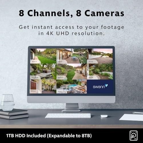 AdvancedX Wired NVR 4K Security Camera System, 8 Channels, 8 PoE Cameras