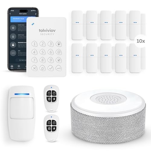 Home Security Alarm System Kit – 15-Piece WiFi Door & Window Sensors, App Alerts