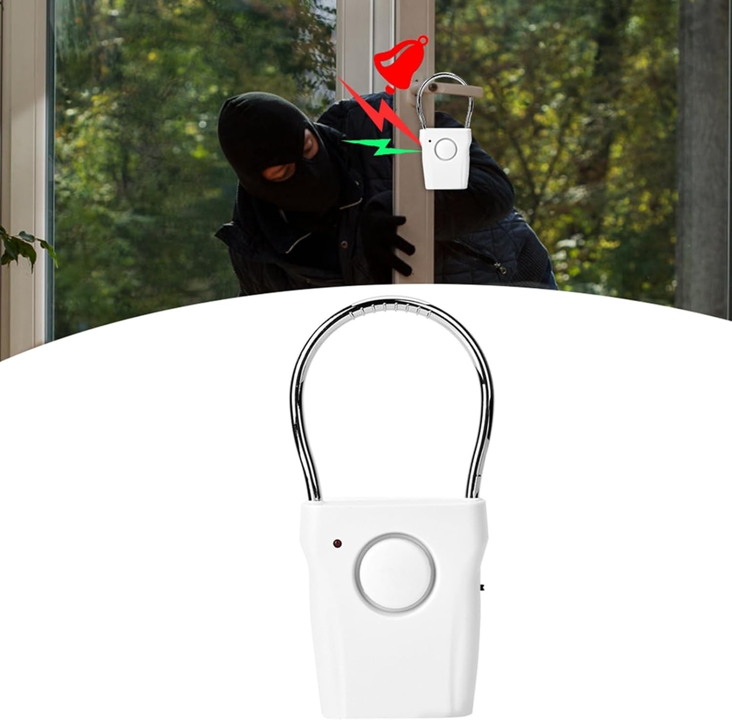120dB Portable Door & Window Alarm with Vibration & Touch Trigger