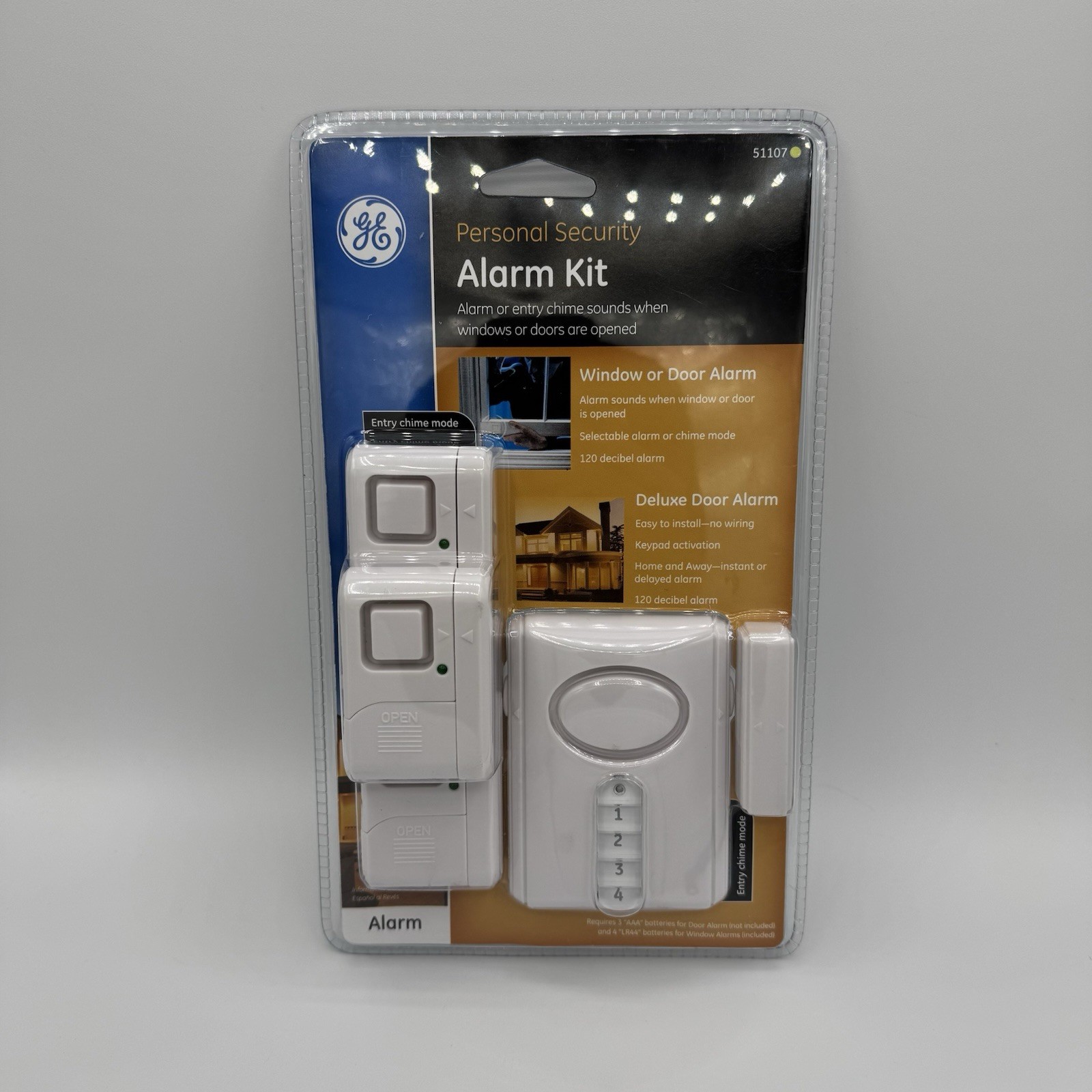 GE Personal Security Alarm Kit #51107 – Window or Door Alarm – New in Package