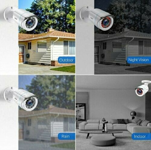 8 Pcs Camaras De Seguridad De Vigilancia 5MP Grabador De Video 1080P Espia 1TB .