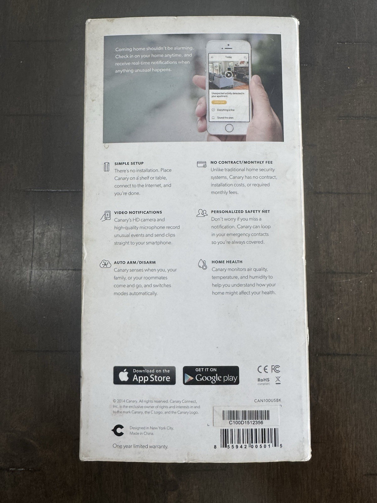 Canary CAN100USBK Smart Home Security Camera Black Sealed Brand New