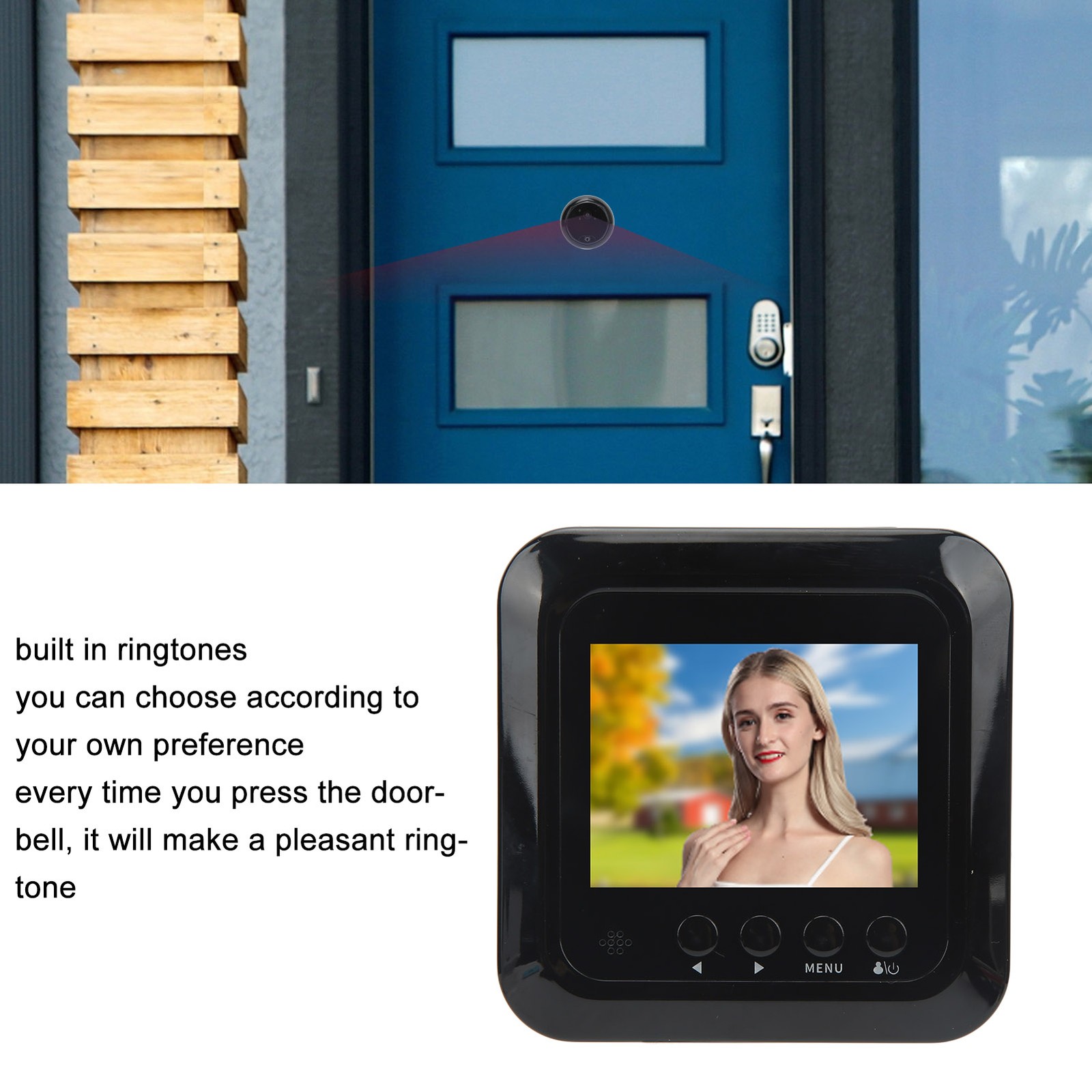 Video Door Phone System Digital Door Viewer Infrared Night 160 Degree