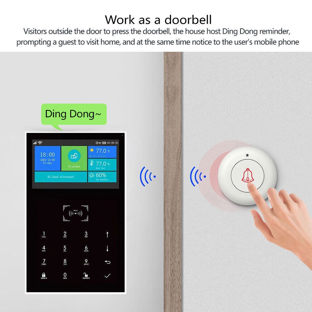 Tuya WiFi+4G GSM SMS Wireless Home Security Alarm System+Amazon Alexa+Google