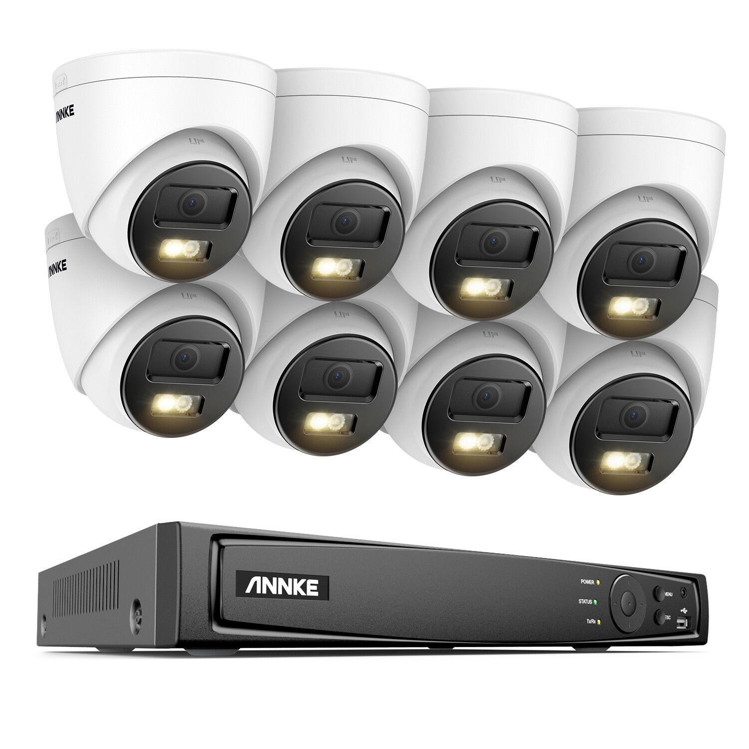 ANNKE 8CH 12MP NVR 5MP AI Color Night POE Security Camera System Audio Recording