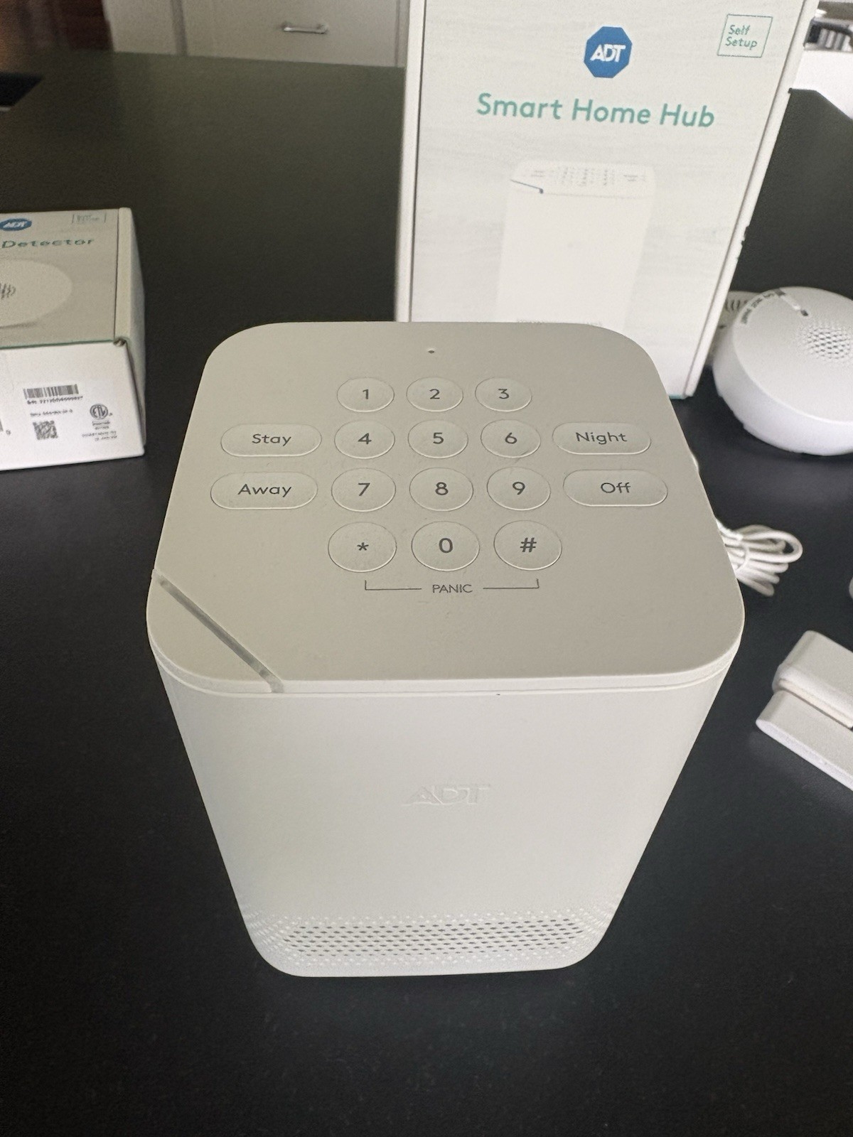 ADT Self Setup Smart Home Hub White (S40LR1-01) With Door and Smoke Sensors