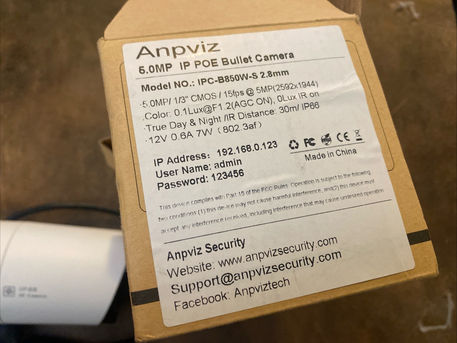 5MP Anpviz PoE Outdoor Security Camera, Color Night Vision – IPC-B850-S