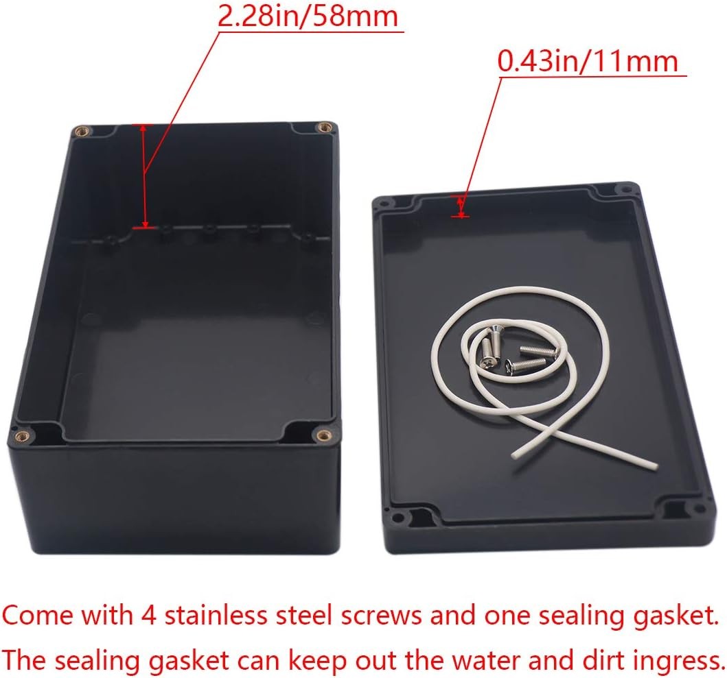 Project Box ABS Plastic Black Electrical Boxes IP65 7.87″x4.72″x2.95″,