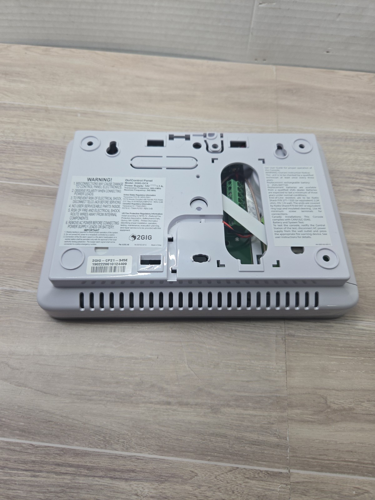 2GIG GO! Control Panel 2GIG-GCX Unit Only No Power Supply