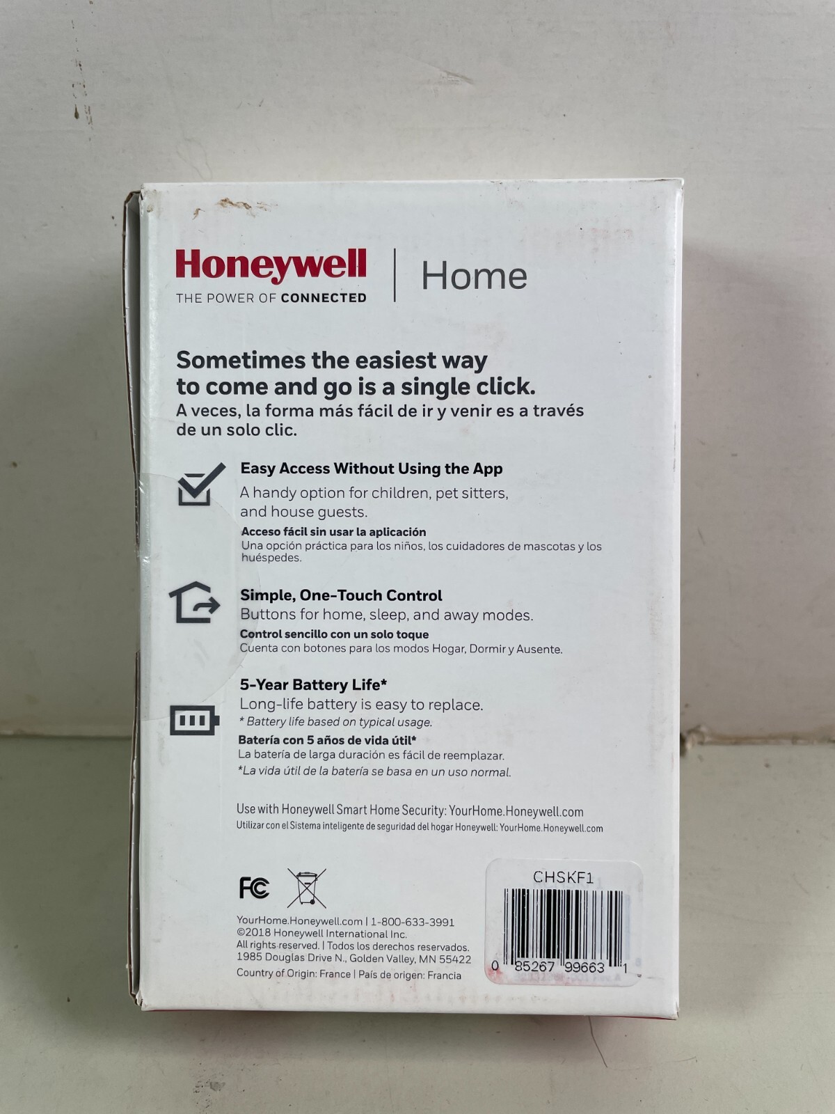 Honeywell Home Remote Control Key Fob RCHSKF1