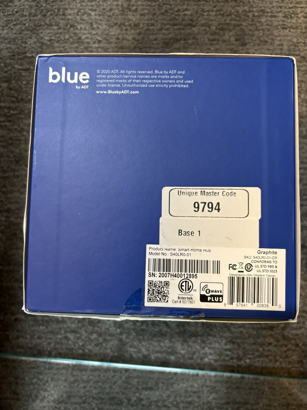 Blue by ADT Smart Home Hub Graphite S40LR0-01 – Brand New – Never used