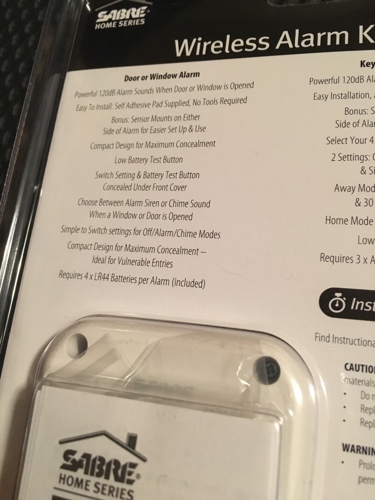 Sabre Wireless Door Window Stand-alone Alarm Kit HS-WAK NEW White