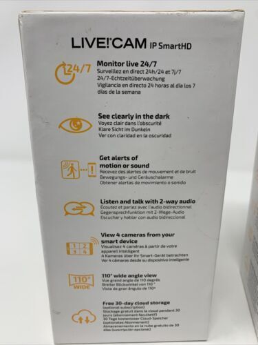 X2 Creative Live! Cam IP SmartHD 720p Wi-Fi Monitoring Camera BLACK (A12)