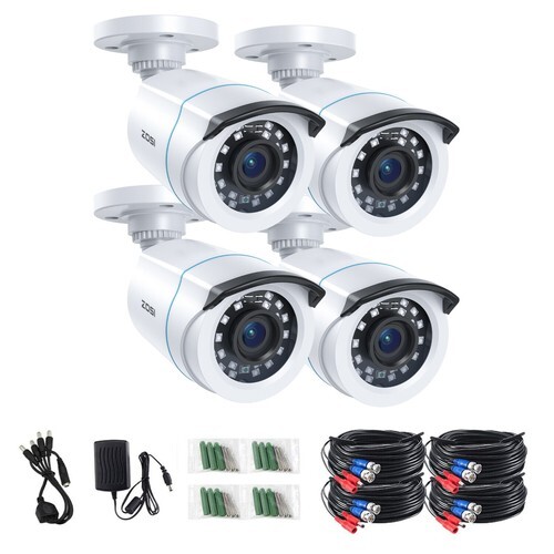 ZOSI 4PK 1080P HD Home TVI Security Cameras Outdoor CCTV Night Vision Alert IP66