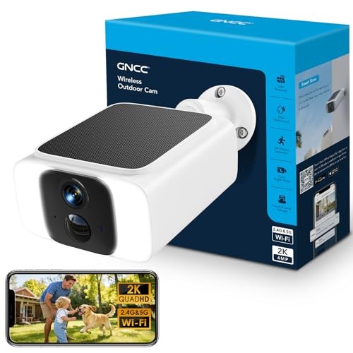 Solar Security Camera Outdoor, 2.4 & 5GHz WiFi Outdoor Security Camera 4MP