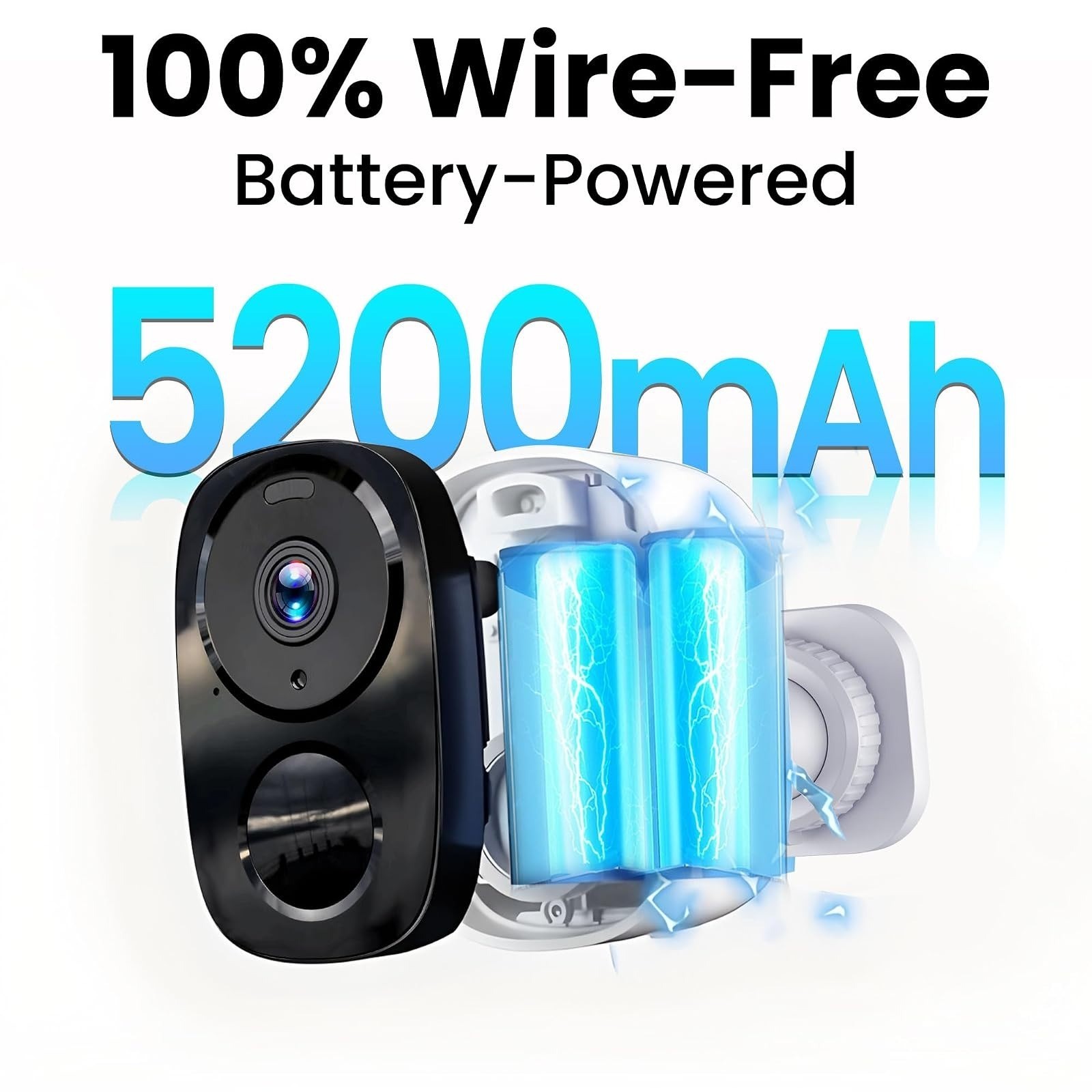 HITELLARCAM 2K Wireless Security Camera, Free Cloud Storage, AI Detection
