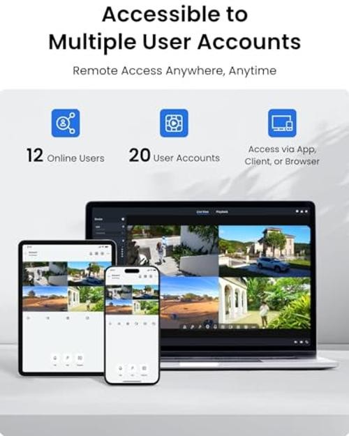 4K PoE Security Camera System Wired, 8pcs 8MP PoE Cameras, Smart
