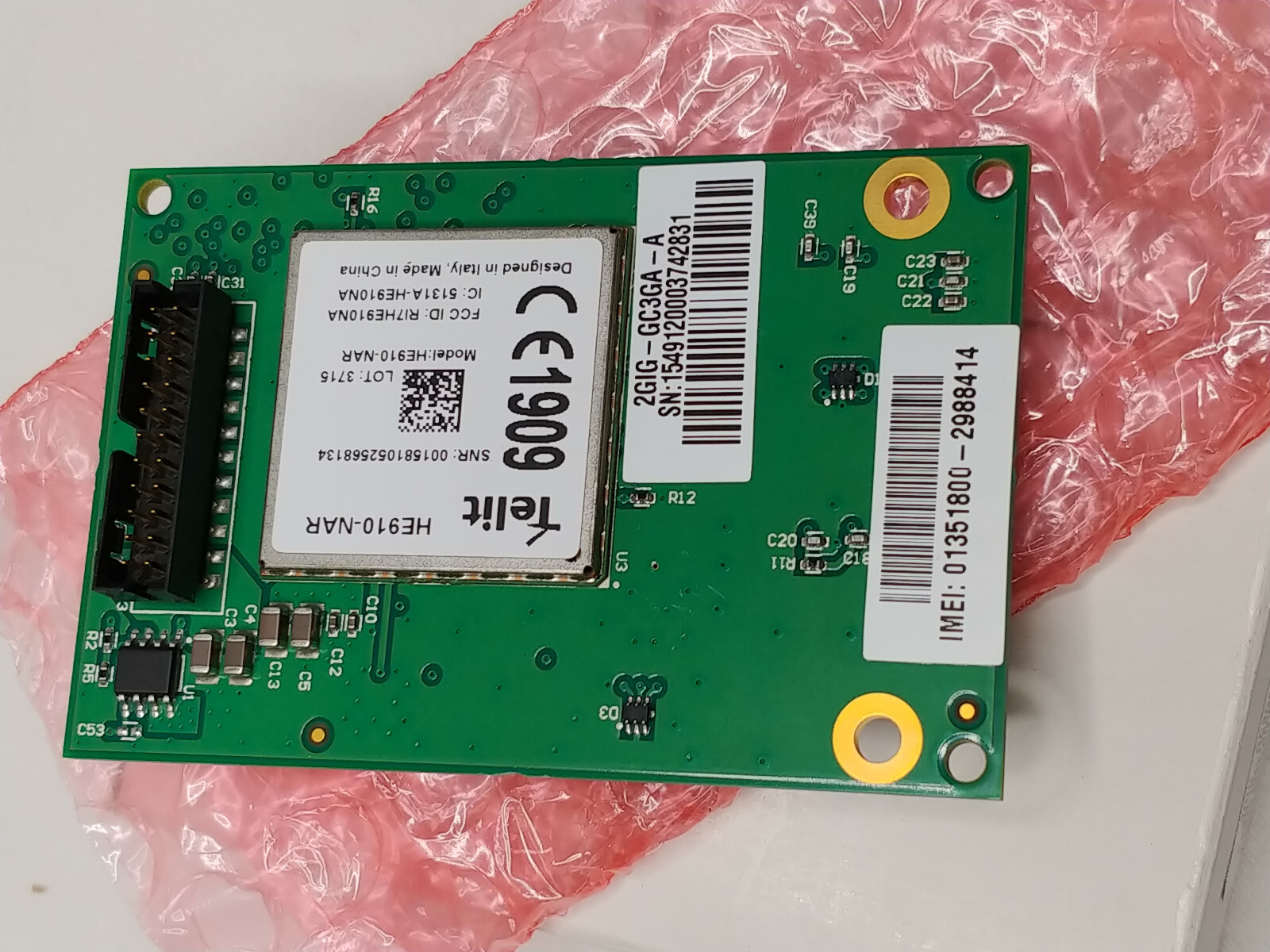 2GIG-GC3GA-A 3G AT&T GSM Cell Radio Module with ANT3X 2-way Voice GC2 Panel NOS