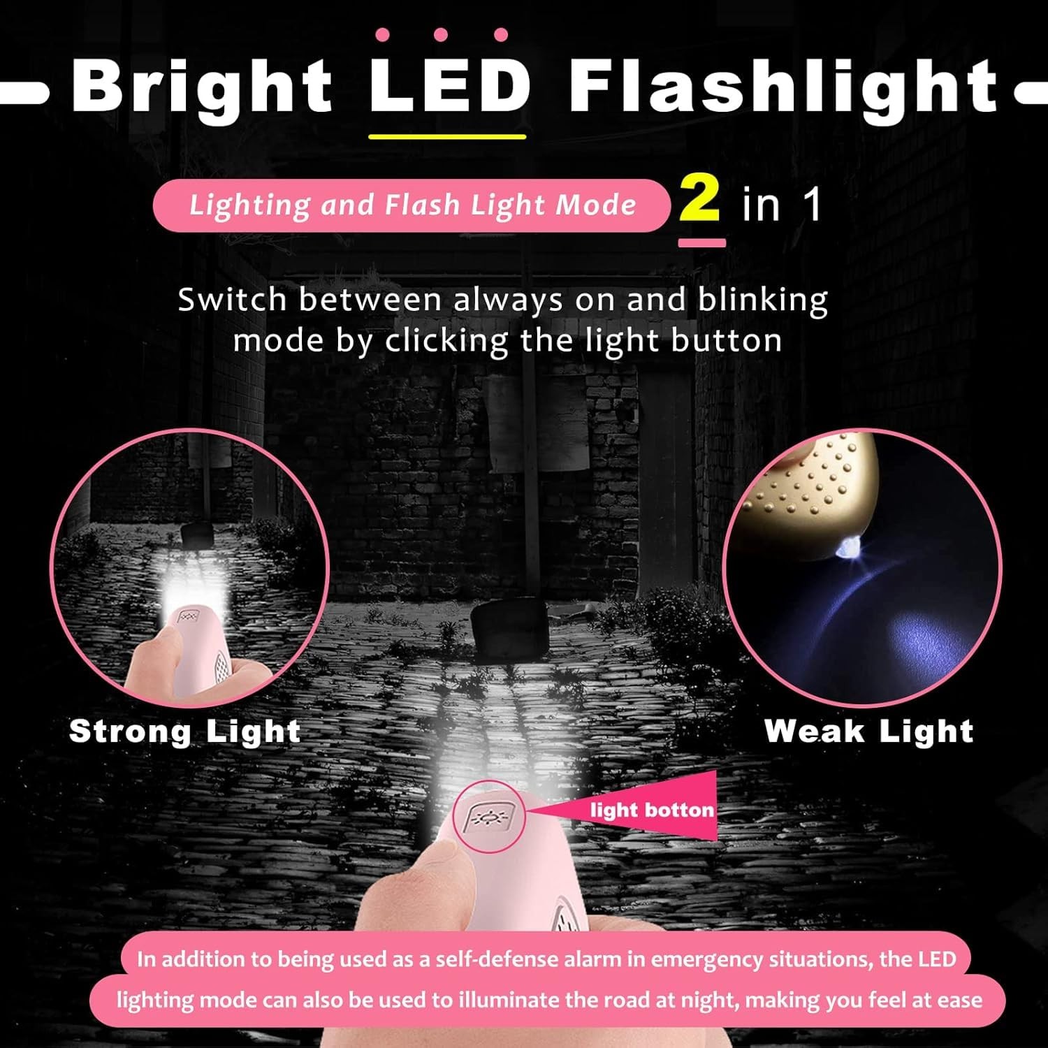 Personal Safety Alarm for Women, 5 Pack Rechargeable 130dB Self Defense Alarm…