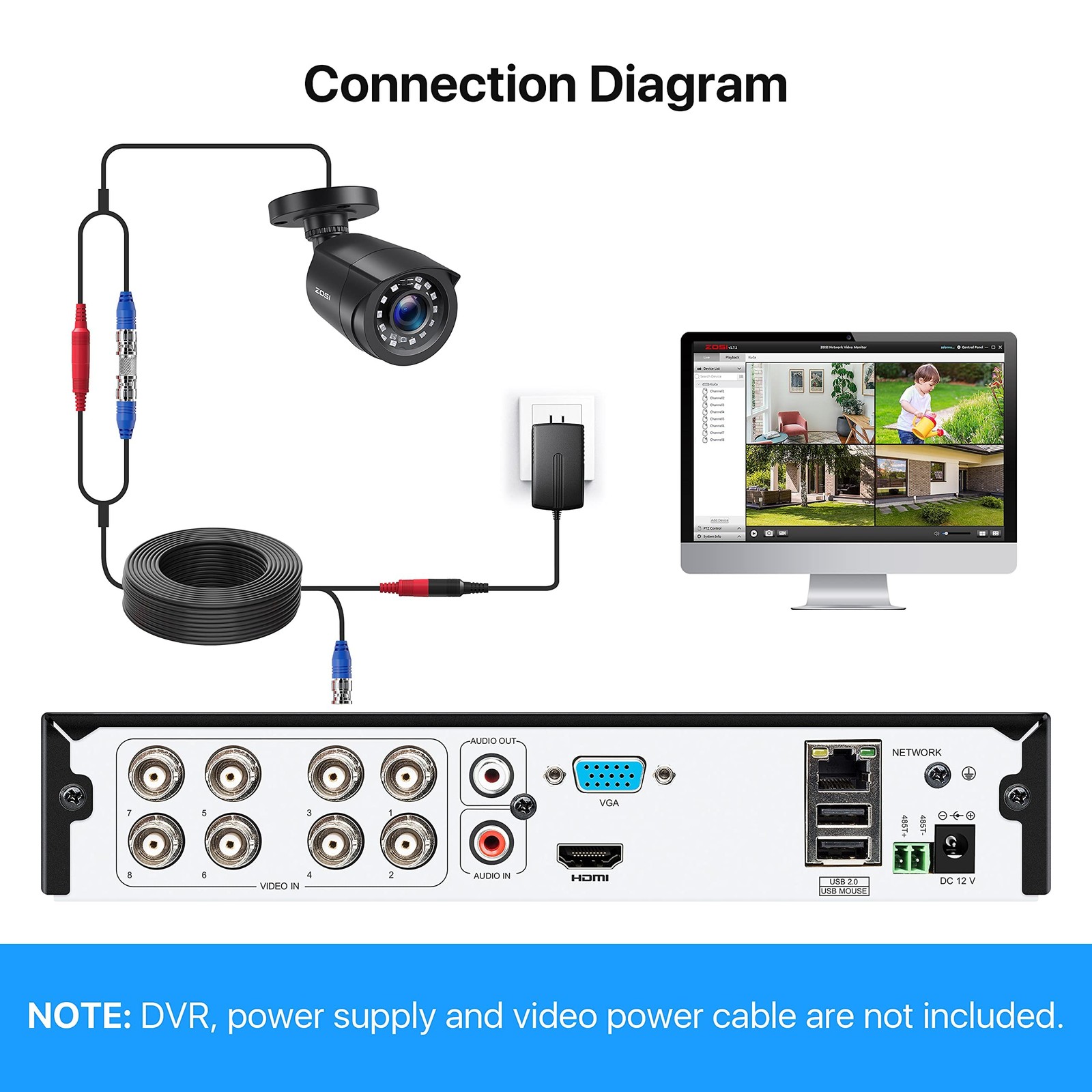1080P 4 Pack HD TVI Security Cameras, 80ft Night Vision, Outdoor Indoor Weath…